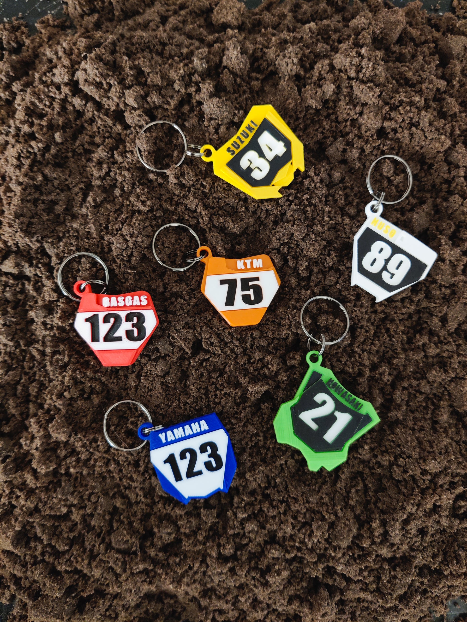 assortiment van MX sleutelhangers