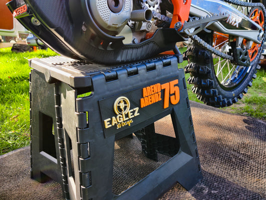 Motorfietsstandaard met gepersonaliseerde 3D opdruk